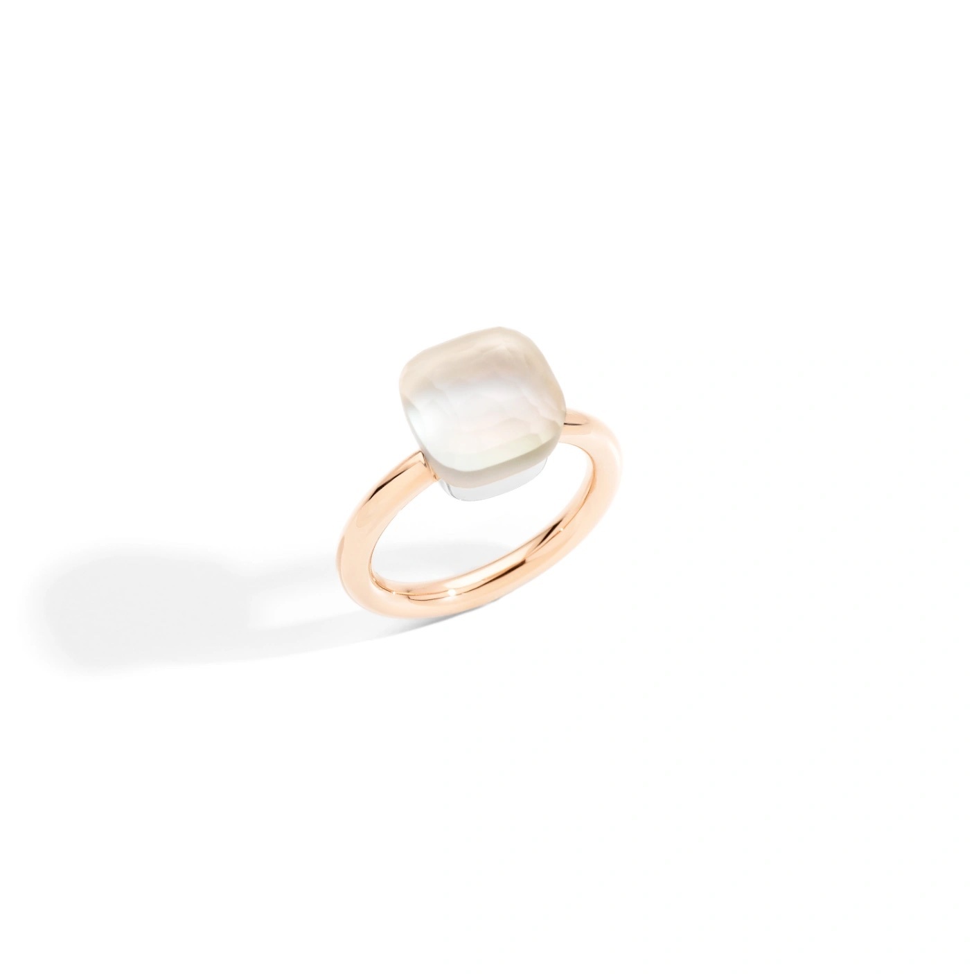 Pomellato Pomellato Nudo Classic ring in 18 krt. roségoud met witte topaas gelé