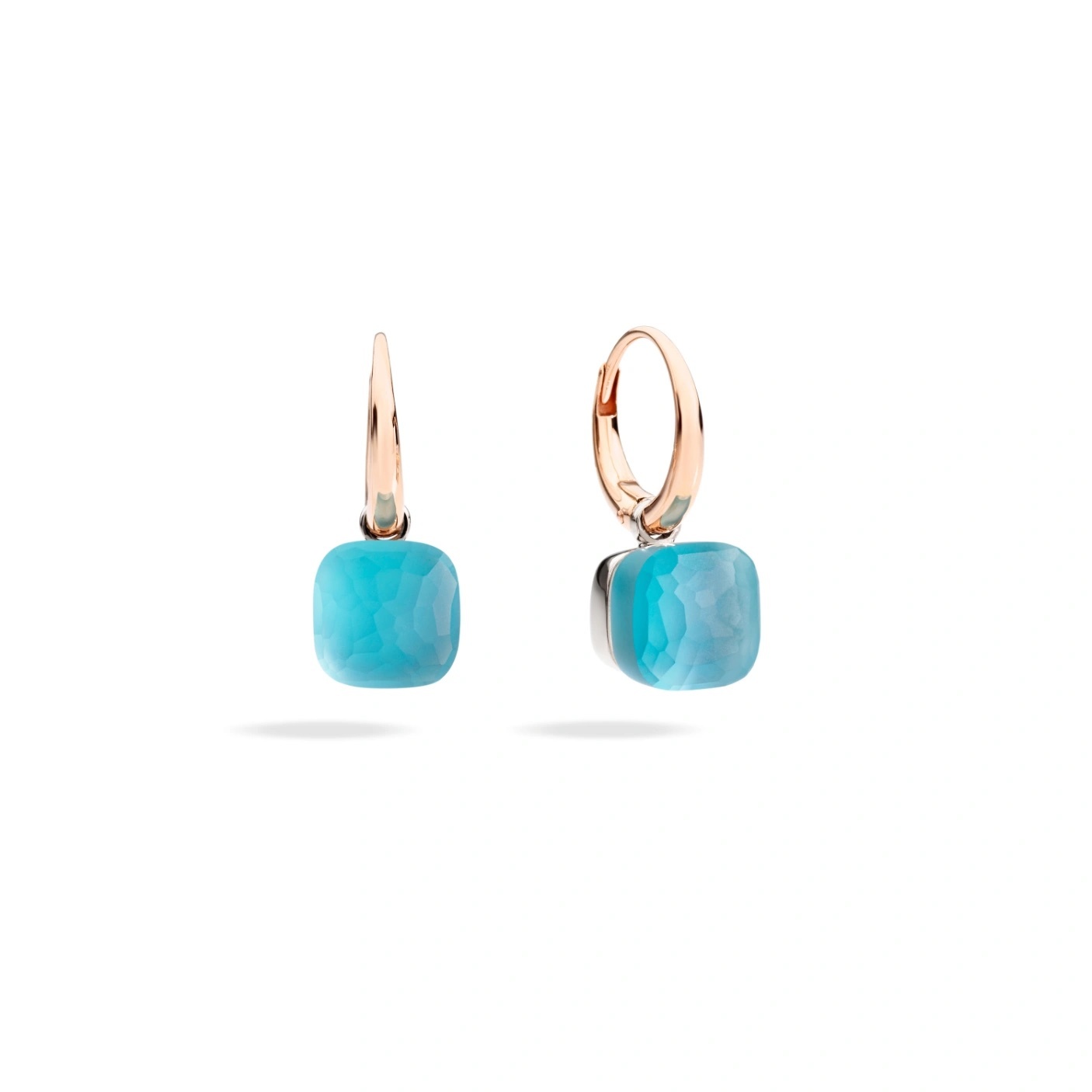 Pomellato Pomellato Nudo Classic oorhangers in 18 krt. roségoud  met sky blue topazen, gelé
