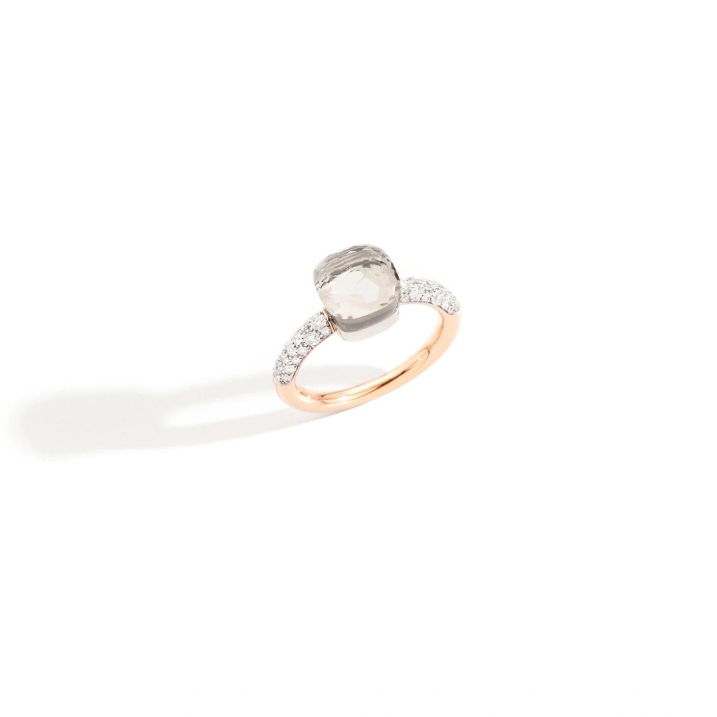 Pomellato Pomellato Nudo Petit ring in 18 krt. roségoud met witte topaas en witte diamanten