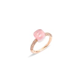 Pomellato Pomellato Nudo Petit ring met rozenkwarts en diamanten