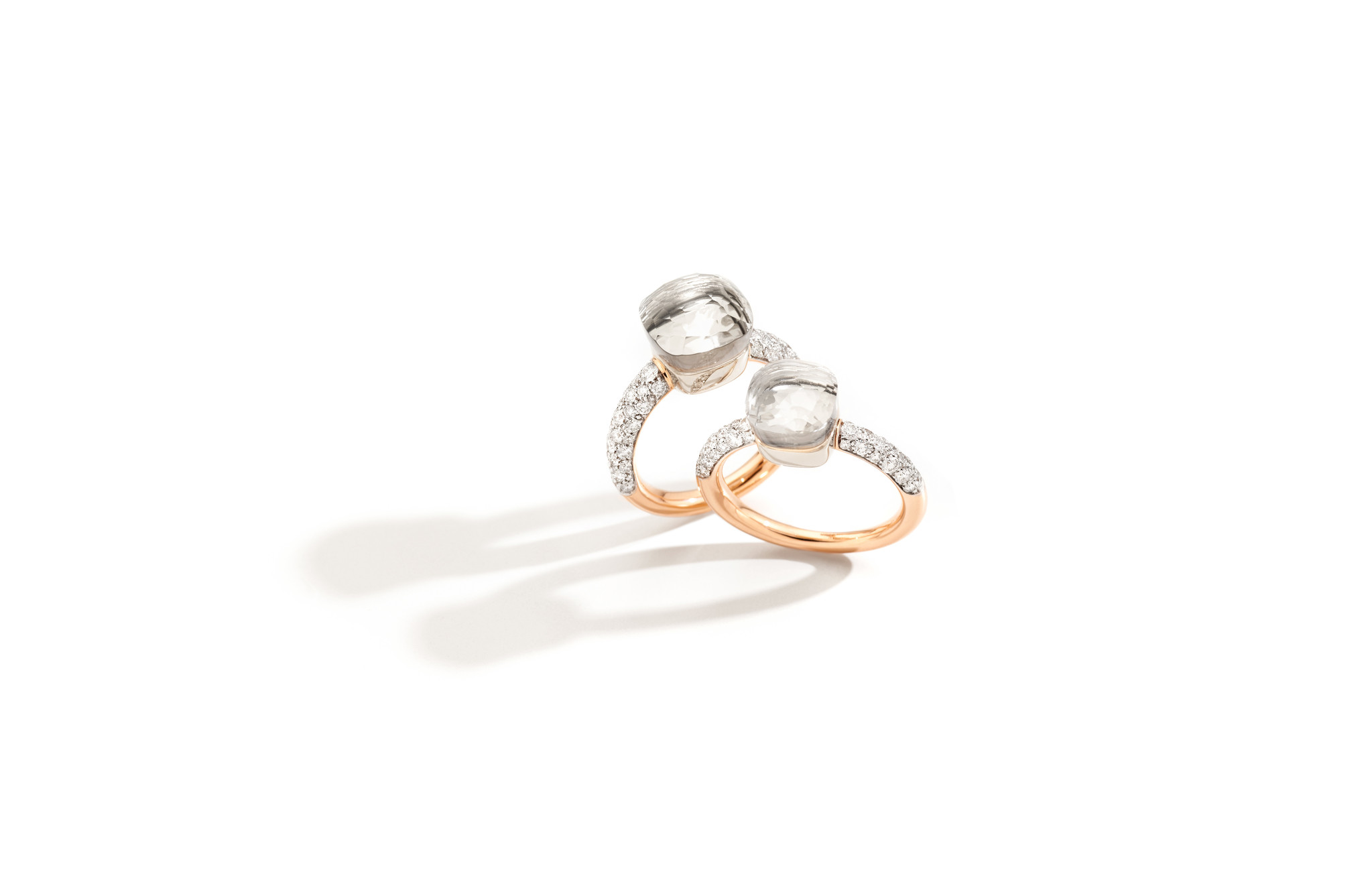 Pomellato Pomellato Nudo Petit ring in 18 krt. roségoud met witte topaas en witte diamanten