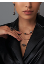 Pomellato Pomellato Nudo collier in 18 krt. roségoud met obsidianen