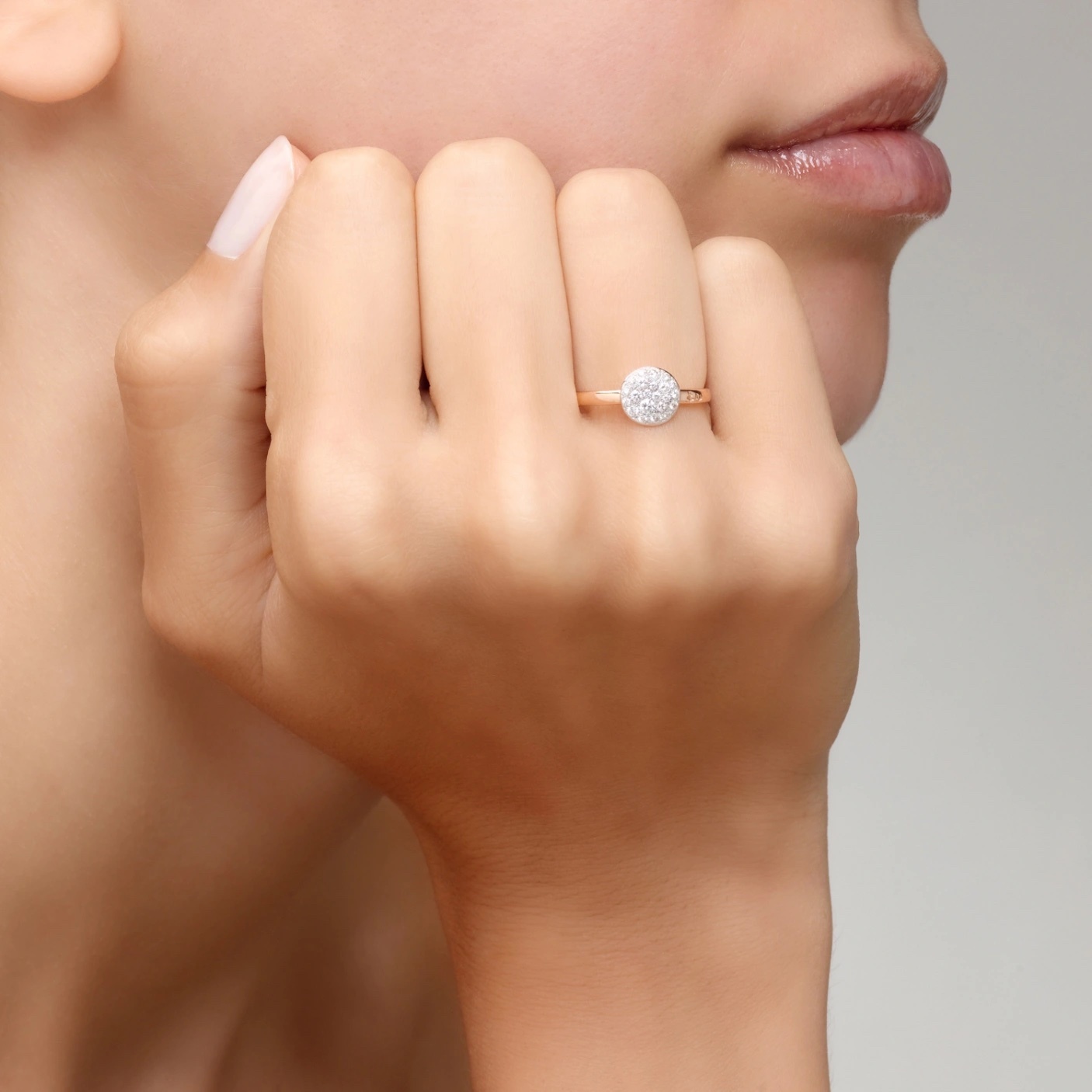 Pomellato Pomellato Sabbia ring in 18 krt. roségoud met witte diamanten