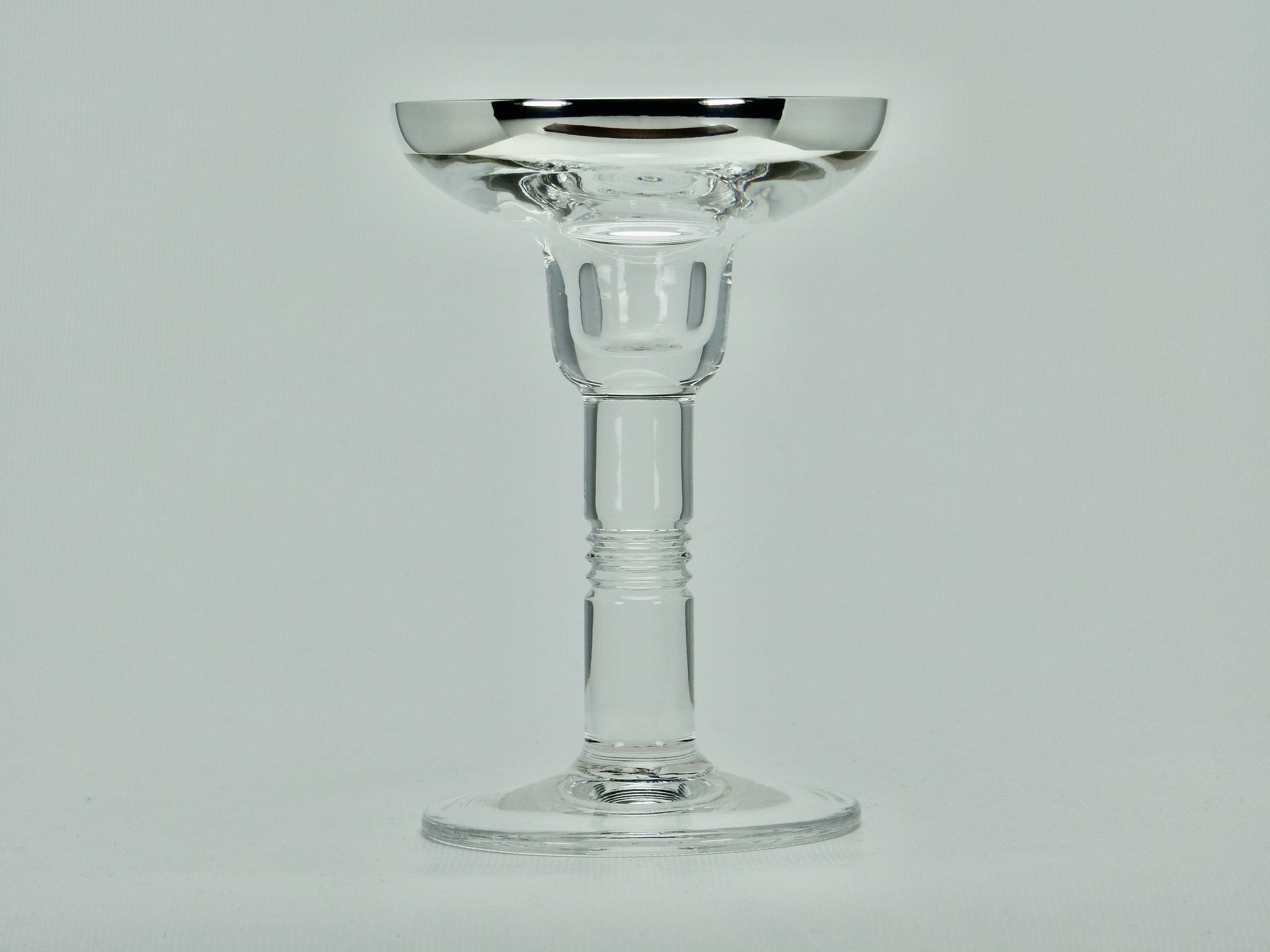 Kristallen kandelaar met 925 zilver, 130 mm hoog