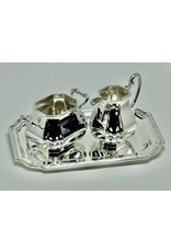 Driedelig suiker- en melkstel in 925 zilver