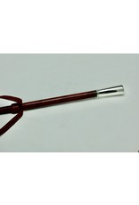 Lederen rijzweep met greep in 925 zilver, 85 cm lang