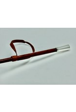 Lederen rijzweep met greep in 925 zilver, 85 cm lang