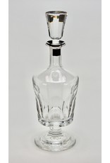 Hoge, zware kristallen karaf met hals in 925 zilver, 350 mm hoog