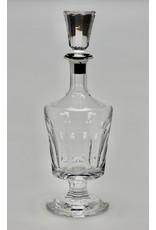 Hoge, zware kristallen karaf met hals in 925 zilver, 350 mm hoog