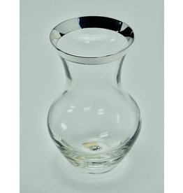Kristallen vaas met zilveren rand, 170 mm hoog