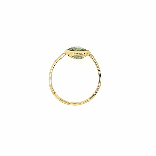 Italo Bottene Italo Bottene ring in 14 krt. geelgoud met groene rutile kwarts