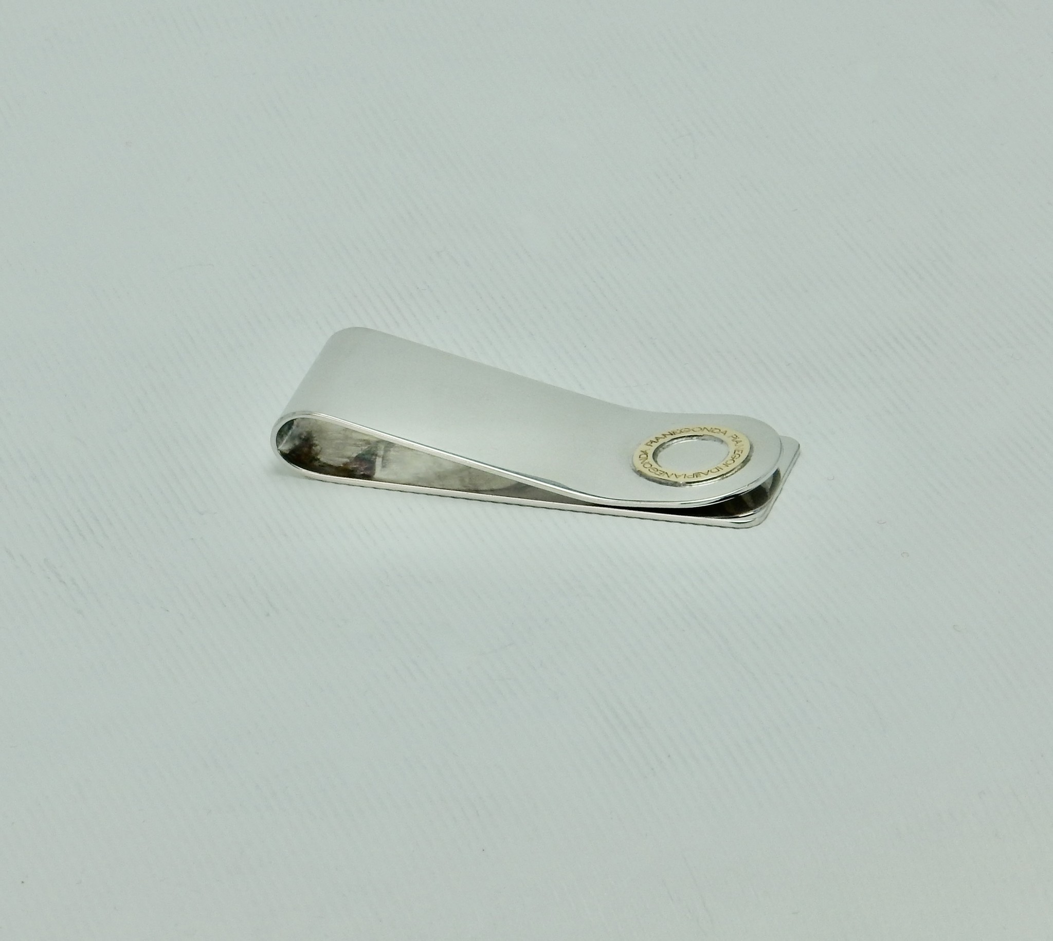 Pianegonda money clip in 925 zilver en 14 krt. geelgoud, 55 mm lang