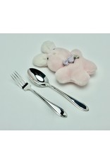 Kinderbestek, tweedelig in 925 zilver, 138 mm lang