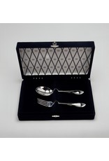 Kinderbestek, tweedelig in 925 zilver, 138 mm lang
