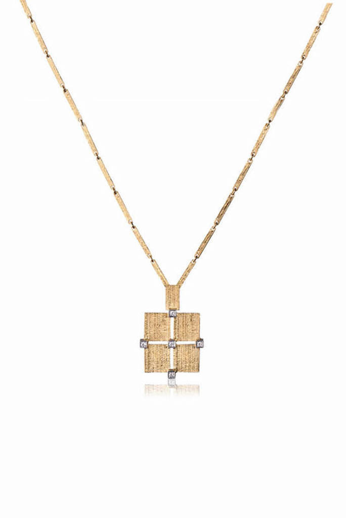 Lapponia Lapponia Piccolo Quadro collier in 18 krt. geelgoud met diamanten