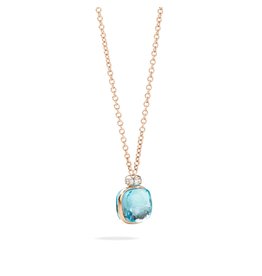 Pomellato Pomellato Nudo collier met sky blue topaas en diamant