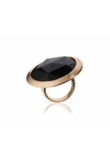 Casato Casato ring in 18 krt. roségoud met onyx en witte diamanten