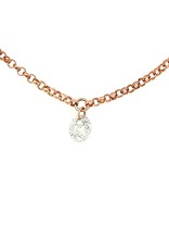 Private Label CvdK Private label CvdK collier in 14 krt. roségoud met een witte diamant