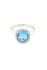 Private Label CvdK Private Label CvdK ring in 14 krt. witgoud met topaas en diamanten