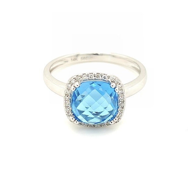 Private Label CvdK Private Label CvdK ring in 14 krt. witgoud met topaas en diamanten