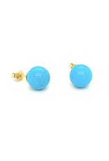 Private Label CvdK Private Label CvdK oorstekers in 14 krt. geelgoud met turquoise