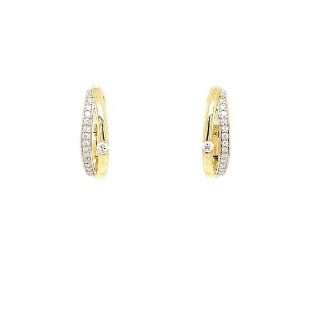 Private Label CvdK Private Label CvdK oorringen in 14 krt. geelgoud met diamant