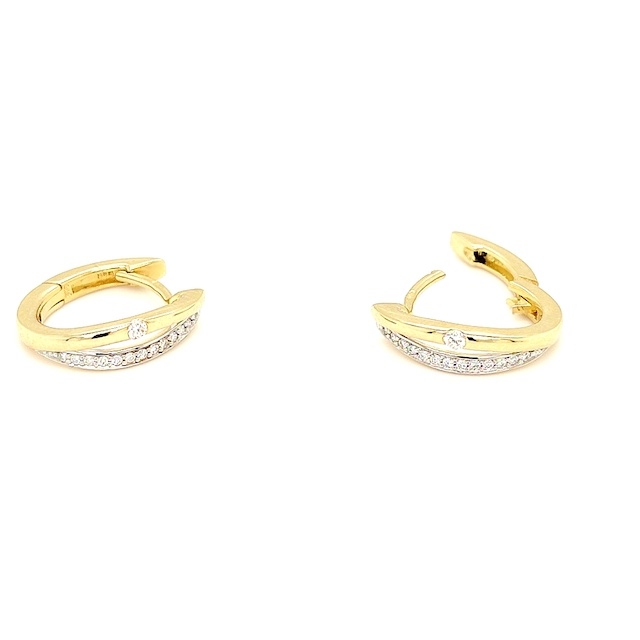 Private Label CvdK Private Label CvdK oorringen in 14 krt. geelgoud met diamant