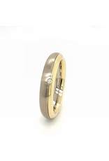 Theo Meister ring in 14 krt. wit- en geelgoud met diamant