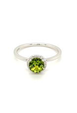 Private Label CvdK Private Label CvdK ring in 14 krt. witgoud met peridot en diamanten