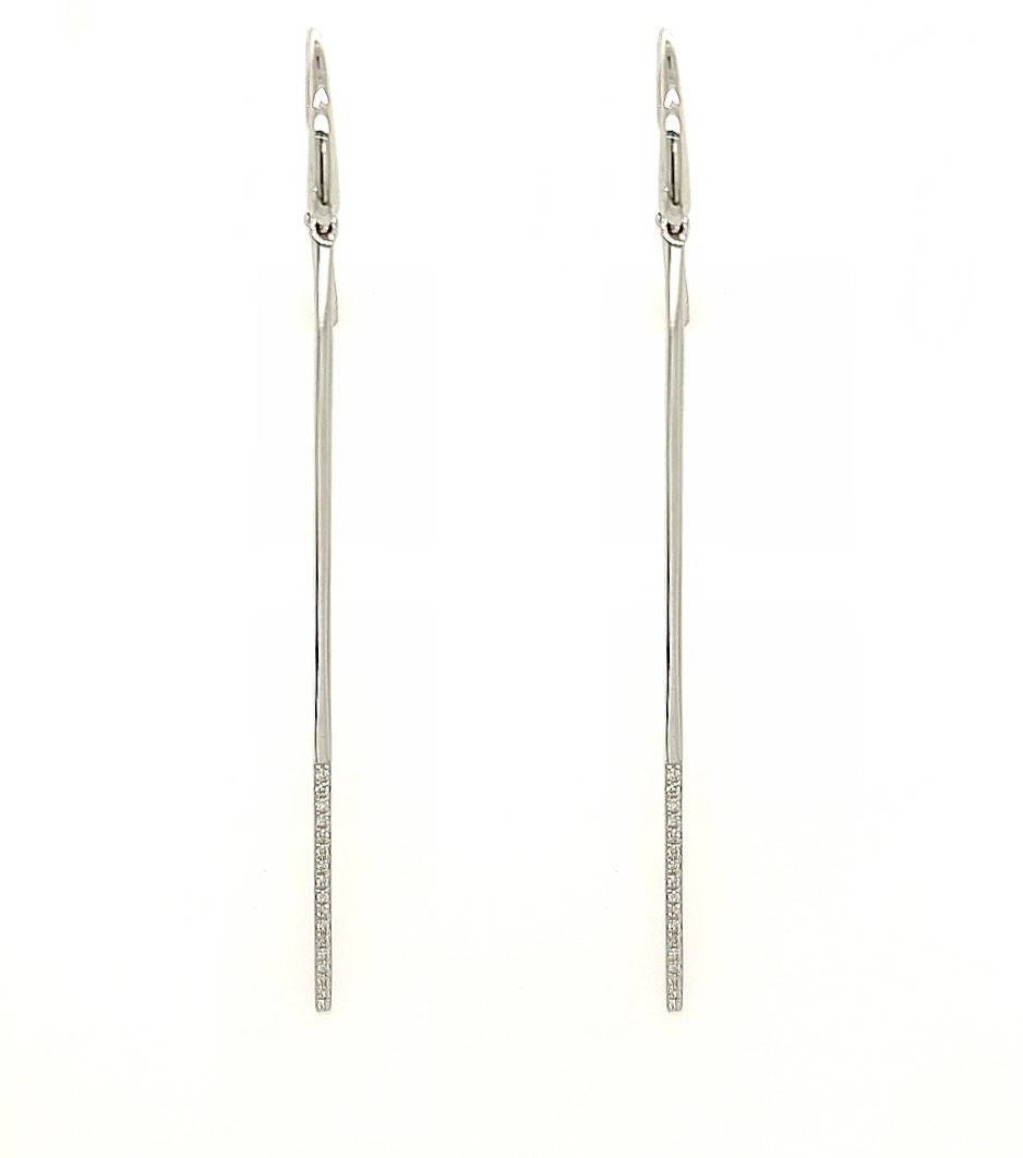 Private Label CvdK Private Label CvdK oorhangers in 14 krt. witgoud met diamant