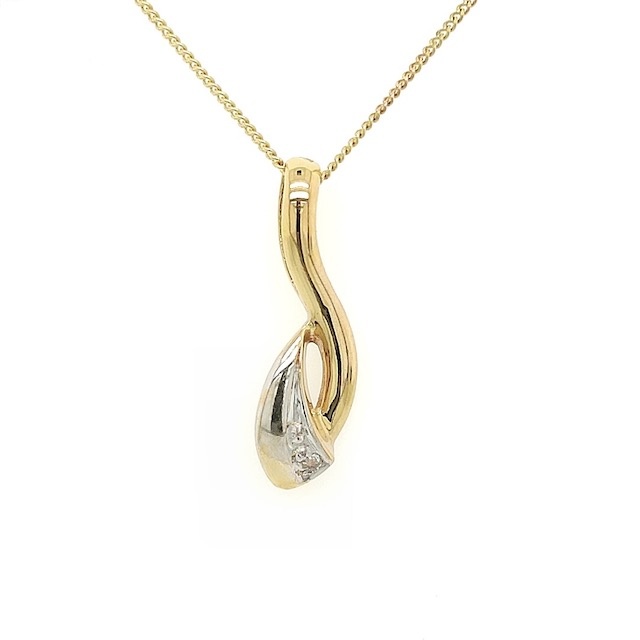 Private Label CvdK Private label CvdK collier in 14 krt. geelgoud met diamant