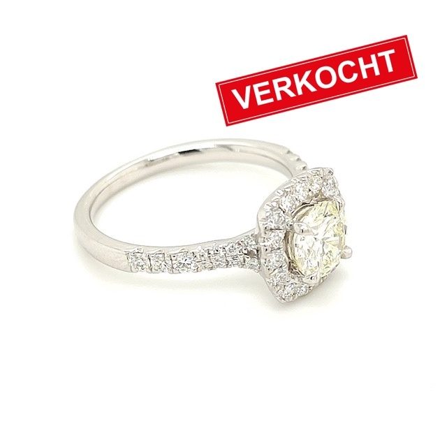 Private Label CvdK Private Label CvdK entourage ring in 18 krt. witgoud met diamanten