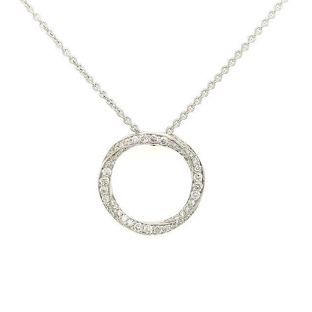 Private Label CvdK Private label CvdK collier in 14 krt. witgoud met diamant