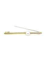Private Label CvdK Private label CvdK broche in 18 krt. geelgoud met parel en diamant