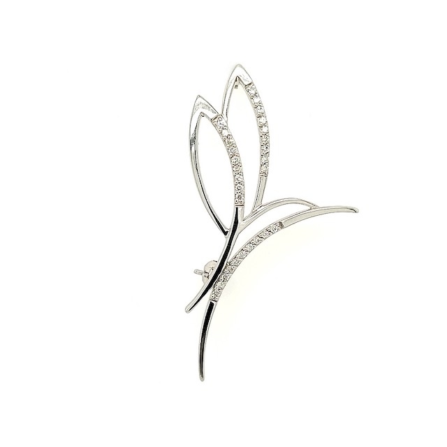 Private Label CvdK Private label CvdK broche in 18 krt. witgoud met diamant