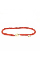 Private Label CvdK Private label CvdK bloedkoraal armband met 14 krt. geelgoud