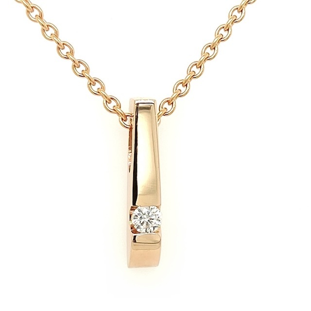 Private Label CvdK Private label CvdK hanger in 14 krt. roségoud met diamant