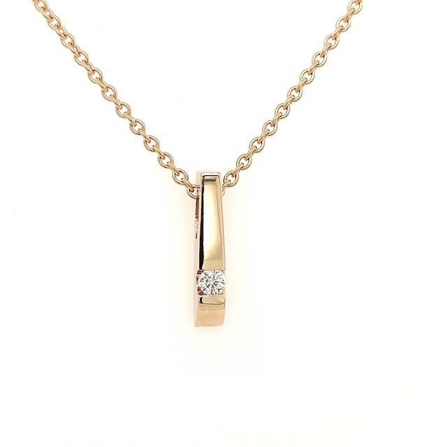 Private Label CvdK Private label CvdK hanger in 14 krt. roségoud met diamant