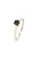 Private Label CvdK Private Label CvdK ring in 18 krt. witgoud met een zwarte diamant