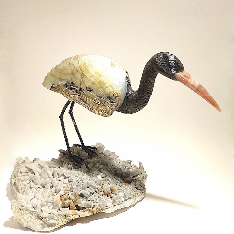 Reiger van chrysopraas en rookkwarts