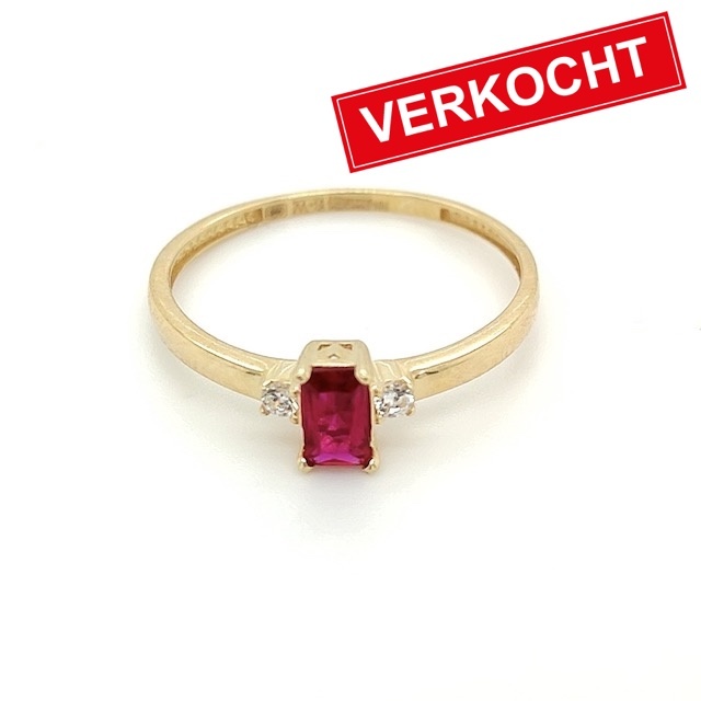 Private Label CvdK Private Label CvdK ring in 14 krt. geelgoud met zirkonia