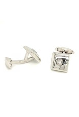 Emil Kraus Manchetknopen in 18 krt. witgoud met diamant