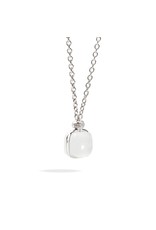 Pomellato Pomellato Nudo collier in 18 krt. witgoud met melk kwarts en witte diamanten