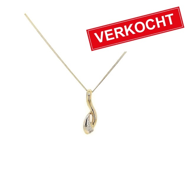 Private Label CvdK Private label CvdK collier in 14 krt. geelgoud met diamant