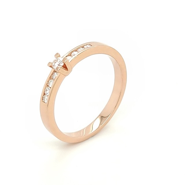 Private Label CvdK Private Label CvdK ring in 14 krt. roségoud met diamant