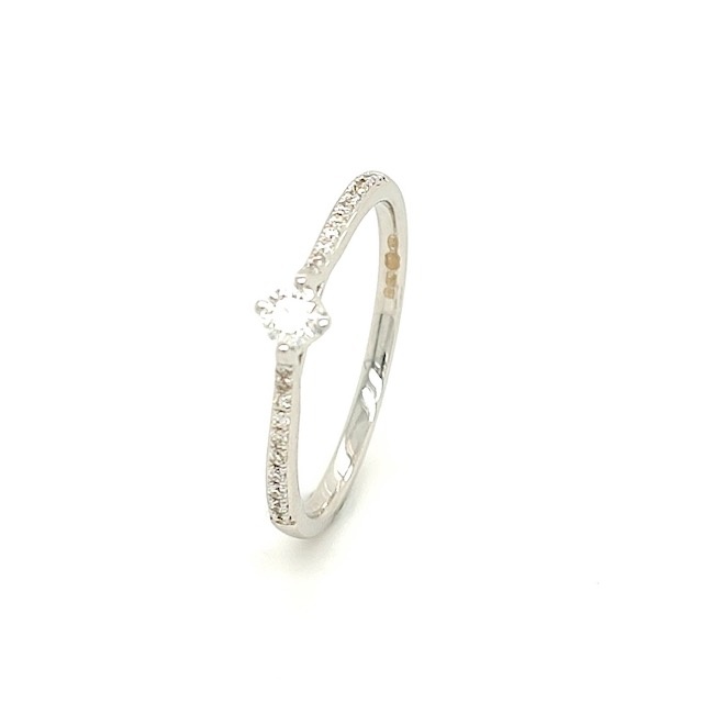 Private Label CvdK Private Label CvdK  ring in 18 krt. witgoud met diamant