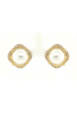 Private Label CvdK Exclusive Private label CvdK oorstekers/clips in 18 krt. geelgoud met diamant en parel