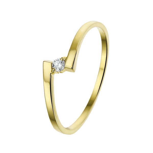 Private Label CvdK Private Label CvdK ring in 14 krt. geelgoud met diamant