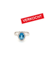 Private Label CvdK Private Label CvdK witgouden halo ring diamant/topaas