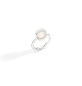 Pomellato Pomellato Nudo Classic ring met melk kwarts en diamanten